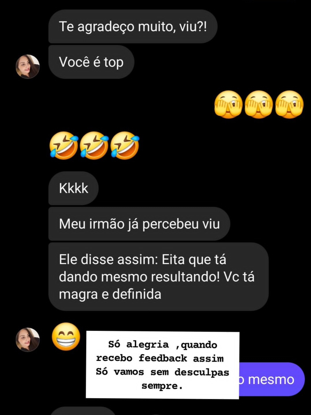 Feedback real — aluna do Protocolo -5KG