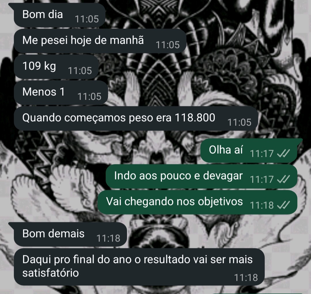 Feedback real — aluno do Protocolo -5KG (de 118kg para 109kg)